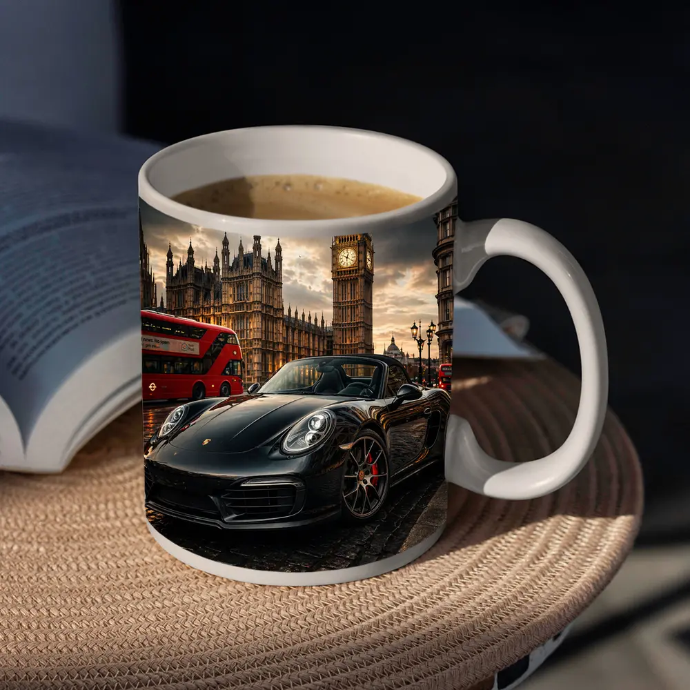 Porsche Boxster Black Big Ben London – Mugs