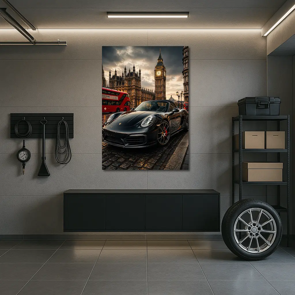 Porsche Boxster Black Big Ben London – Wall Art