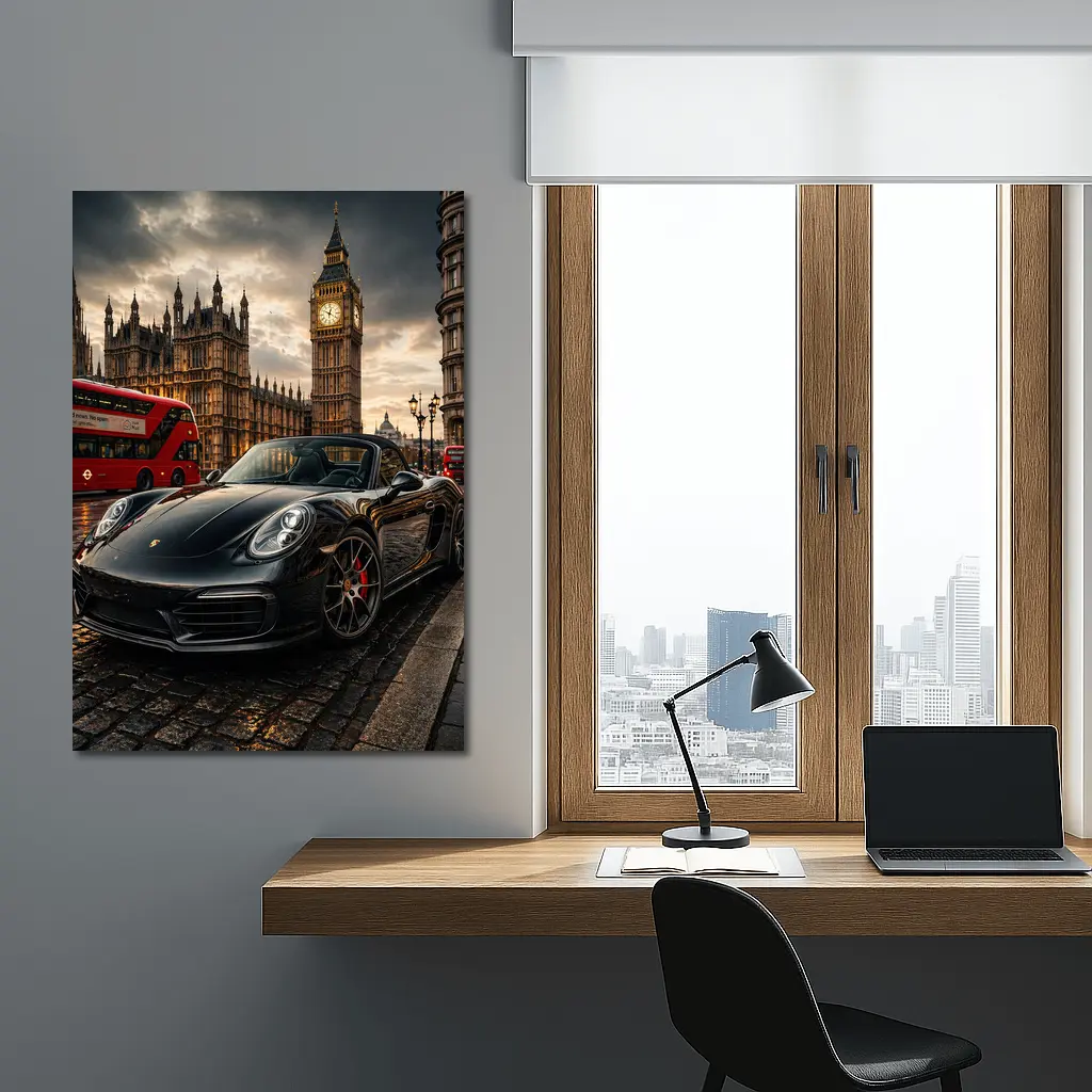 Porsche Boxster Black Big Ben London – Wall Art