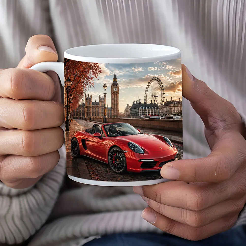 Red Porsche Boxster London Big Ben – Mugs