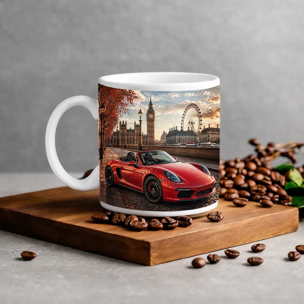 Red Porsche Boxster London Big Ben – Mugs