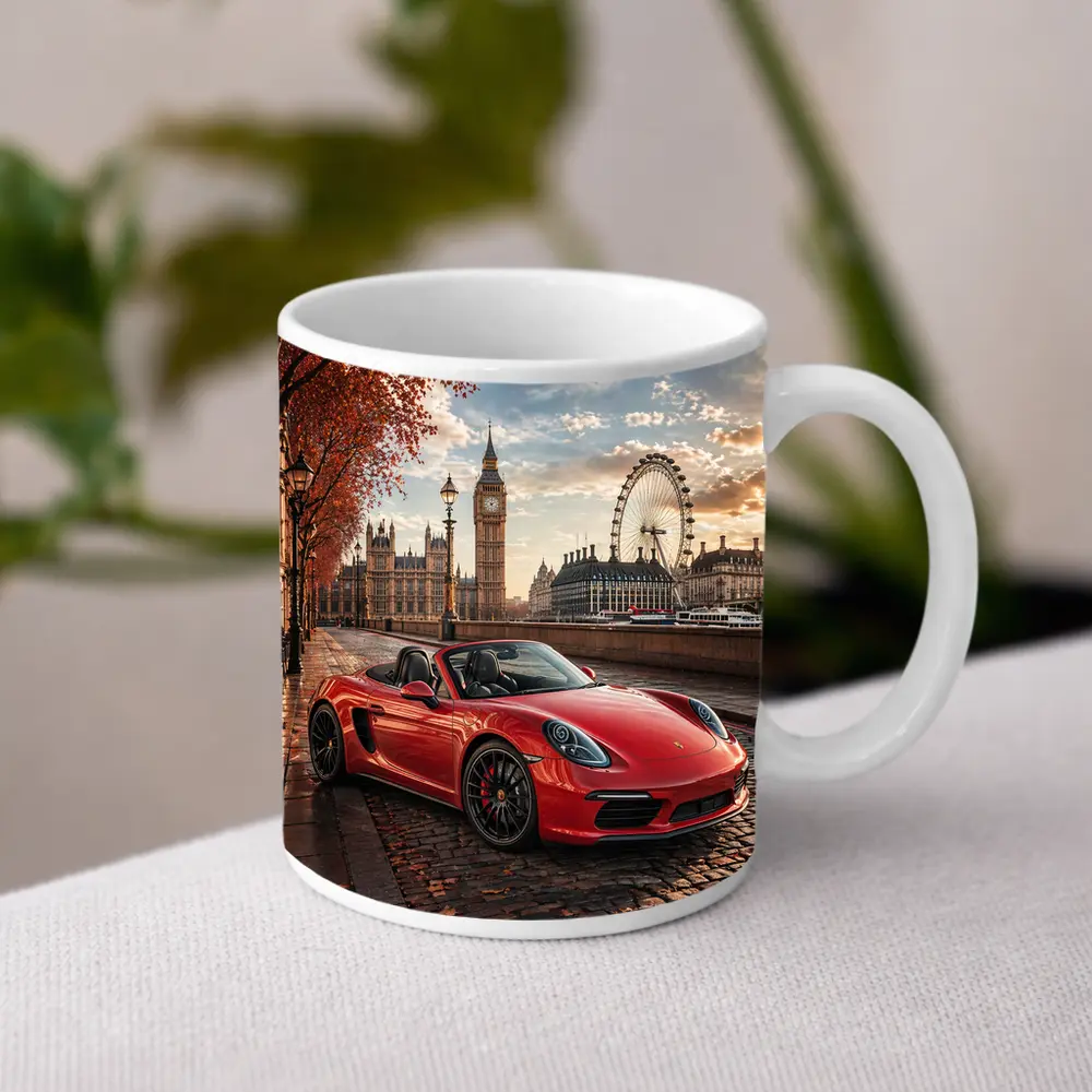 Red Porsche Boxster London Big Ben – Mugs