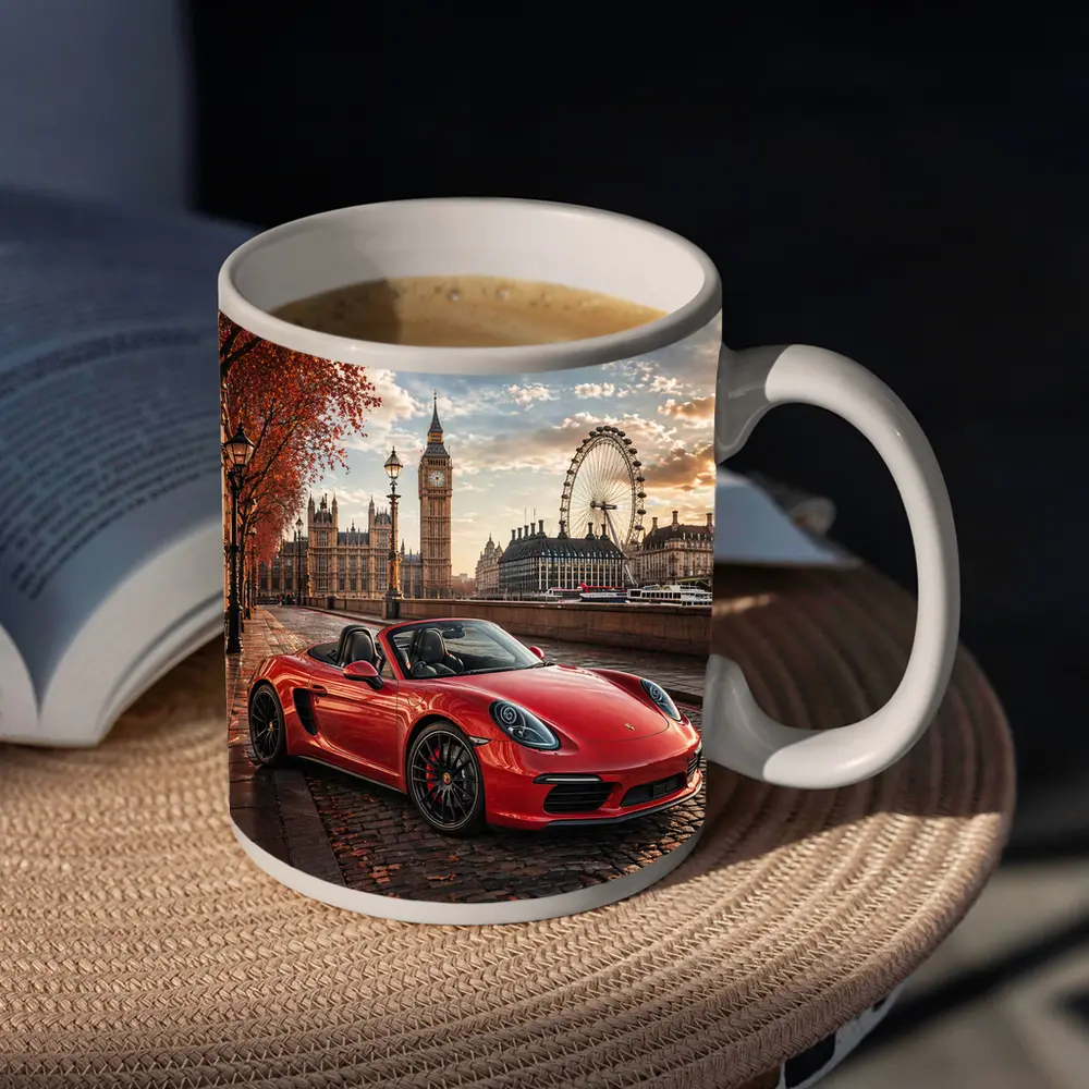 Red Porsche Boxster London Big Ben – Mugs