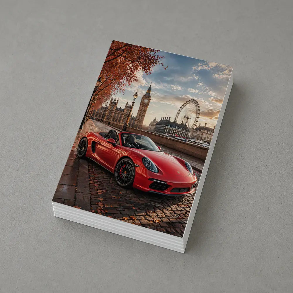 Red Porsche Boxster London Big Ben – Postcards