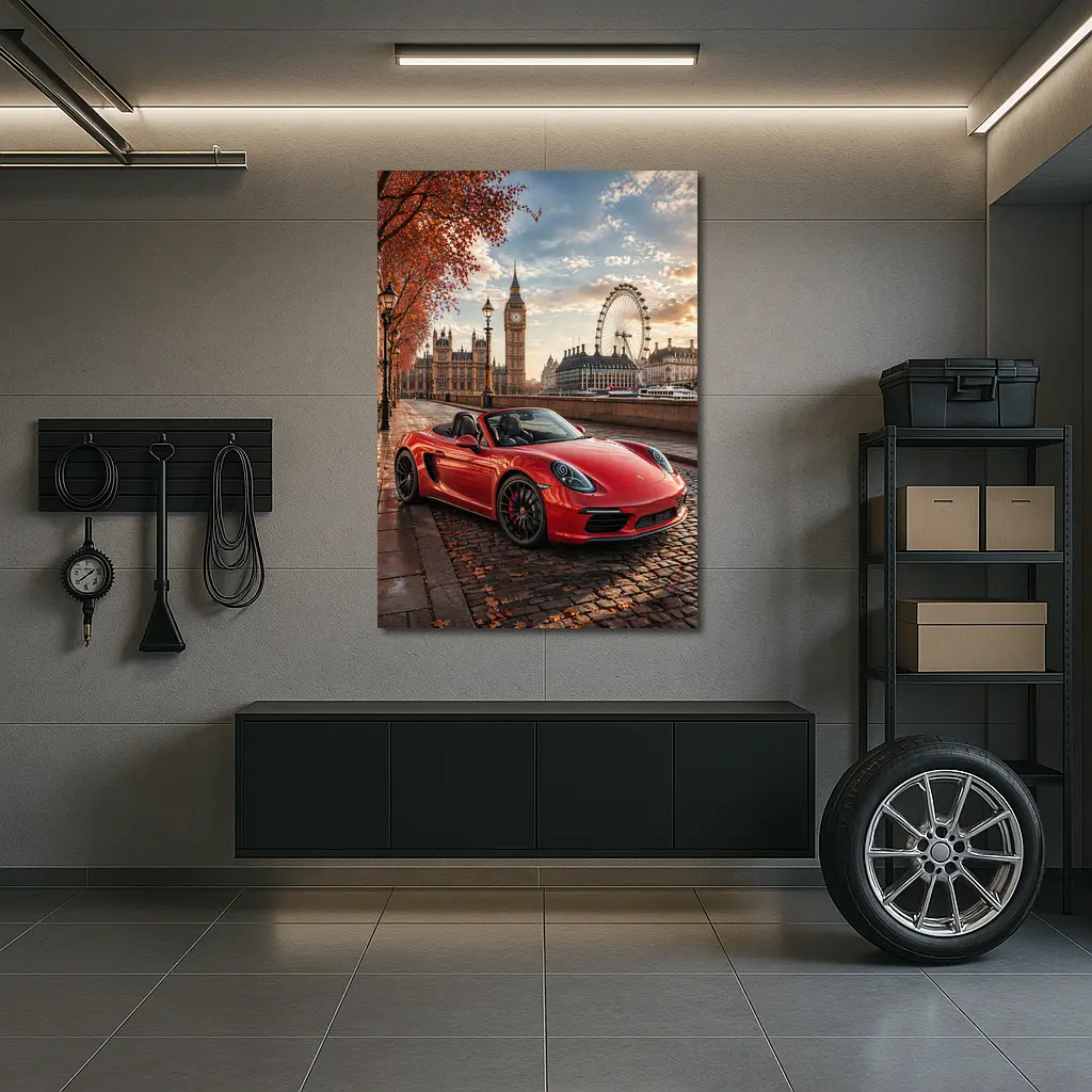 Red Porsche Boxster London Big Ben – Wall Art