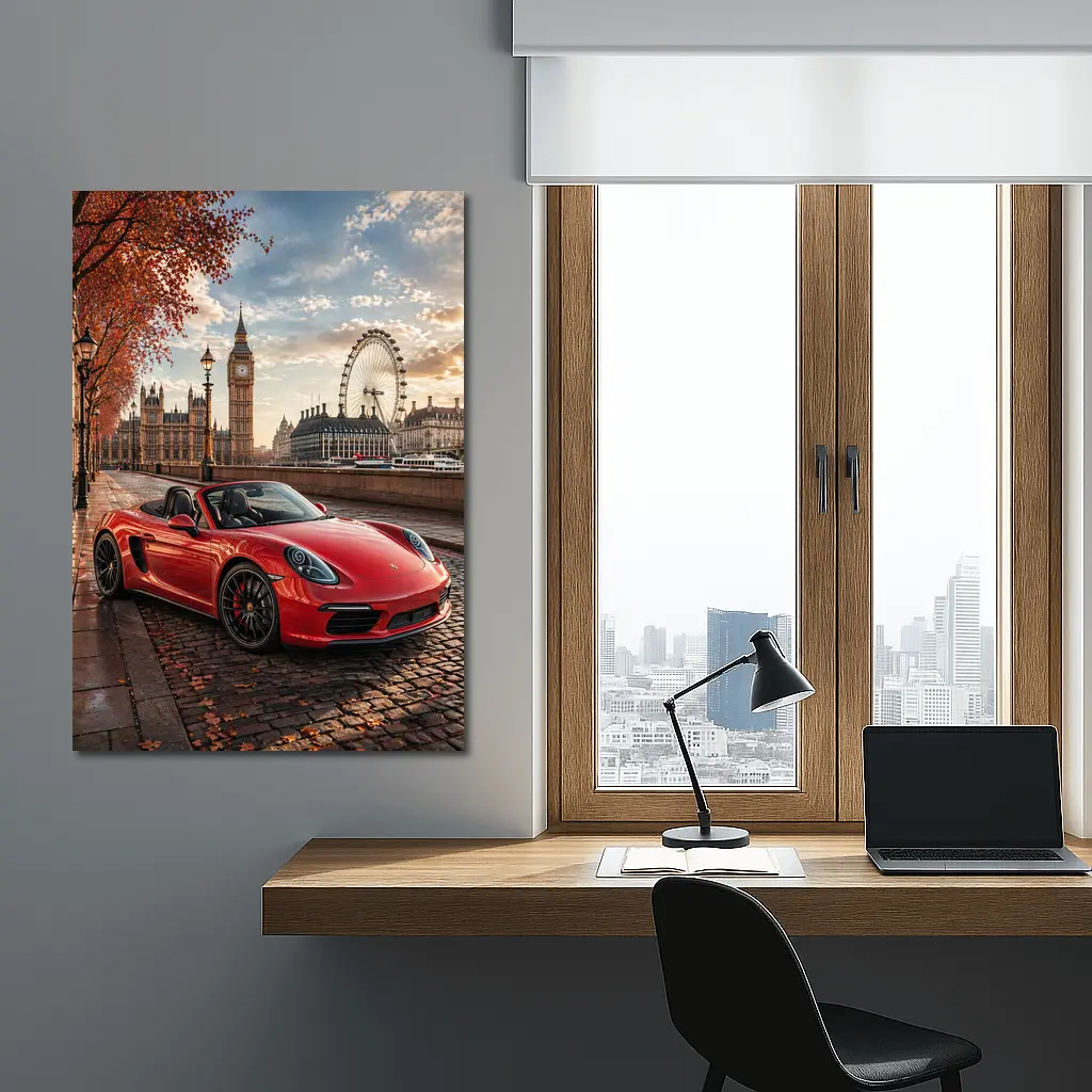Red Porsche Boxster London Big Ben – Wall Art