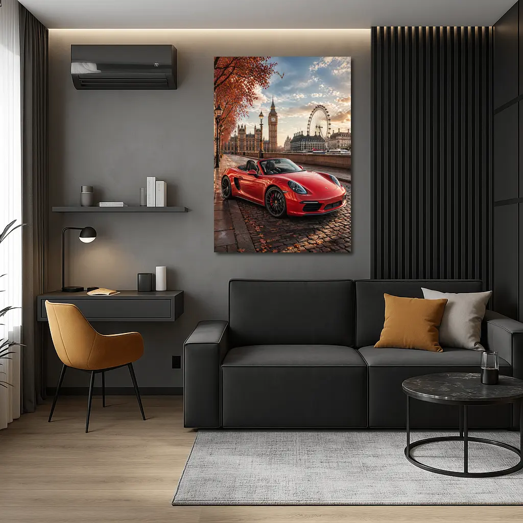 Red Porsche Boxster London Big Ben – Wall Art