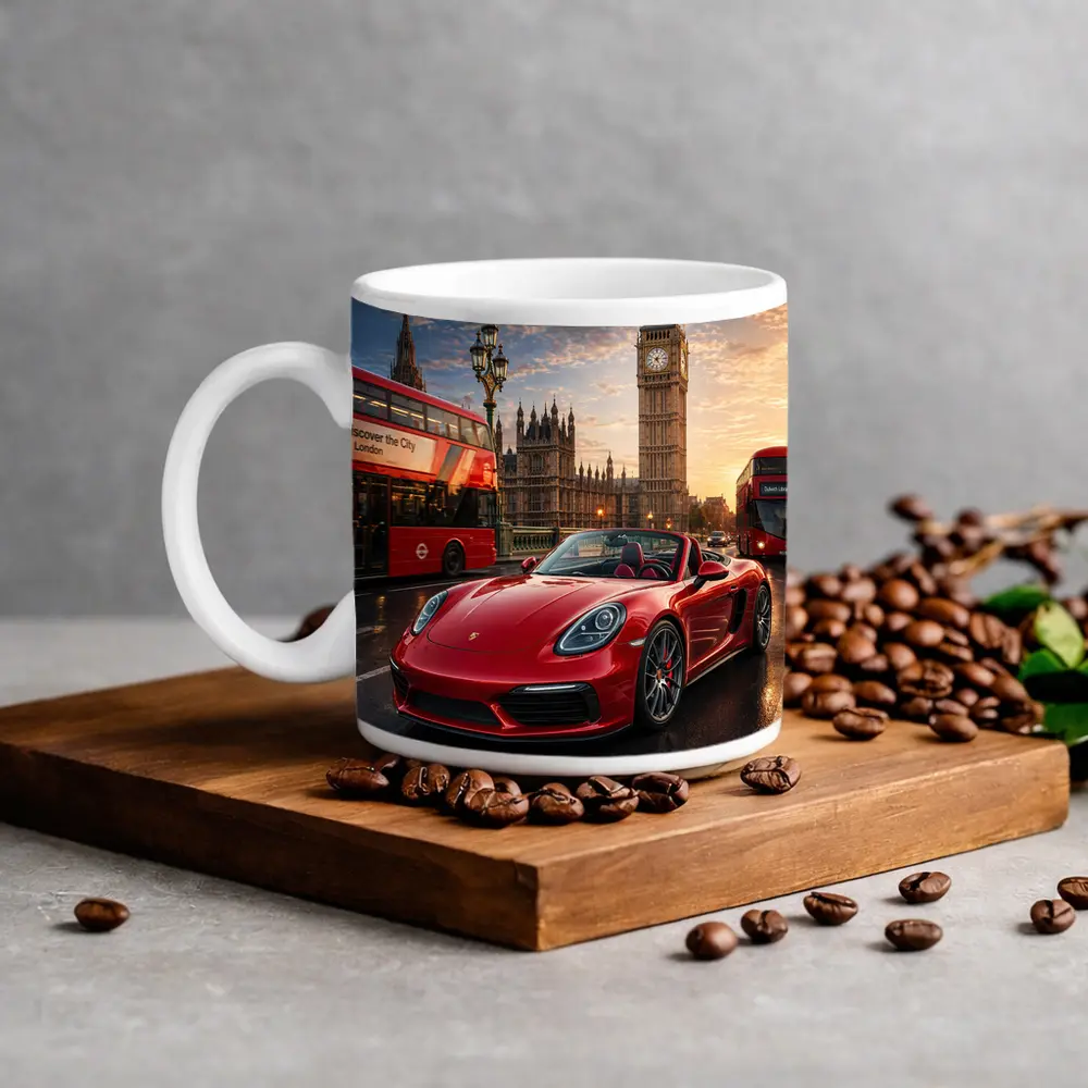 Porsche Boxster Red London Big Ben – Mugs