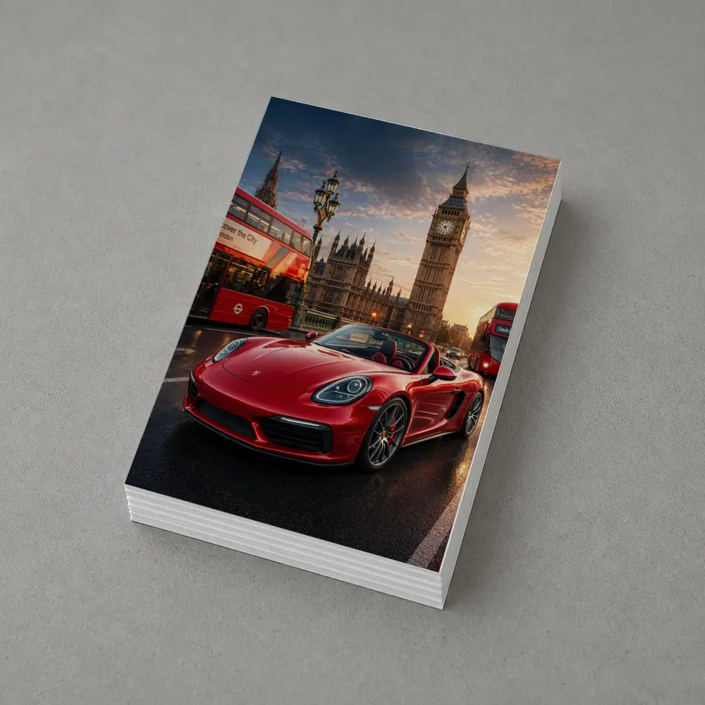Porsche Boxster Red London Big Ben – Postcards