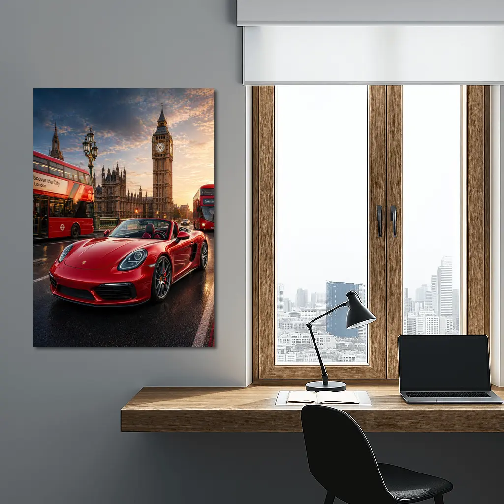 Porsche Boxster Red London Big Ben – Wall Art