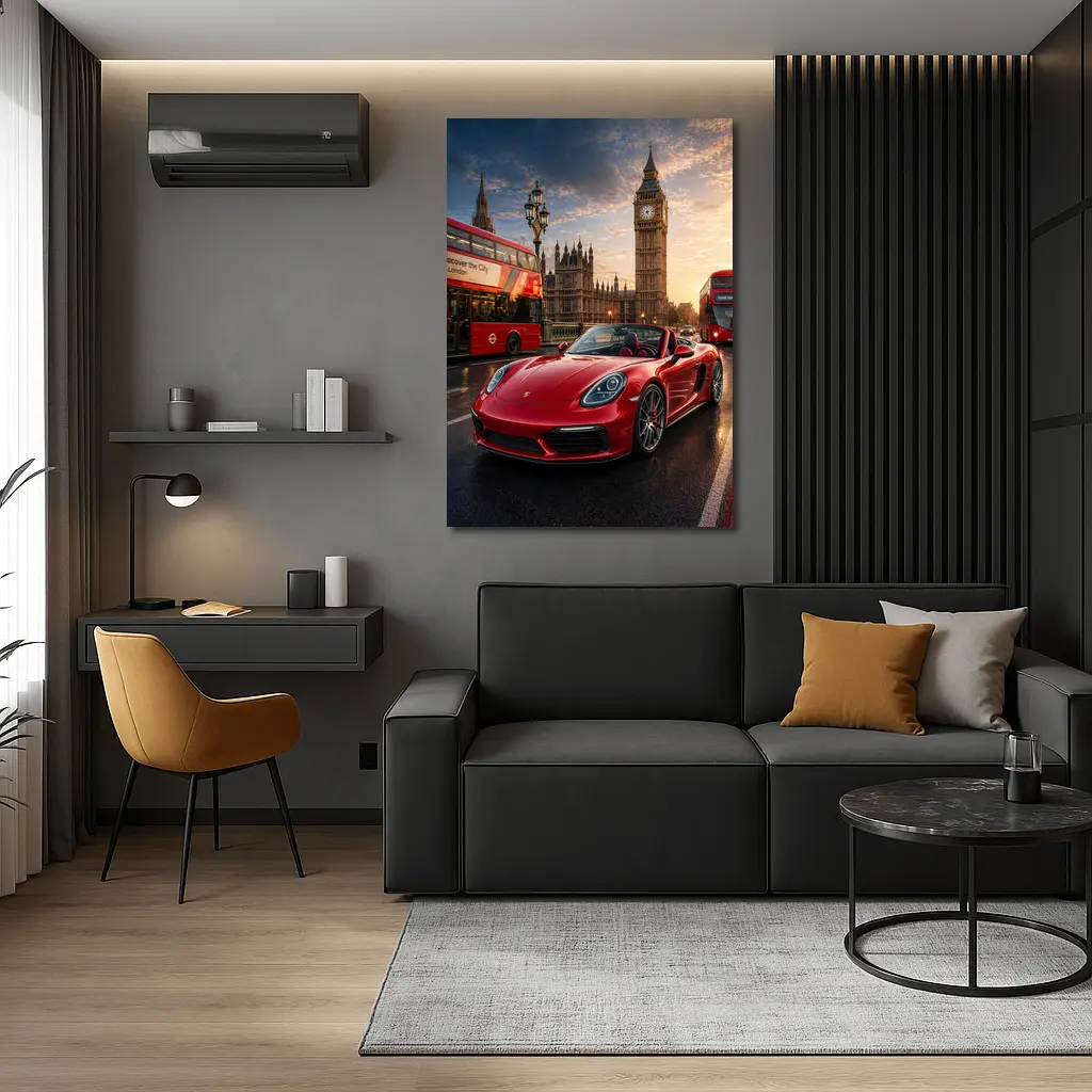 Porsche Boxster Red London Big Ben – Wall Art