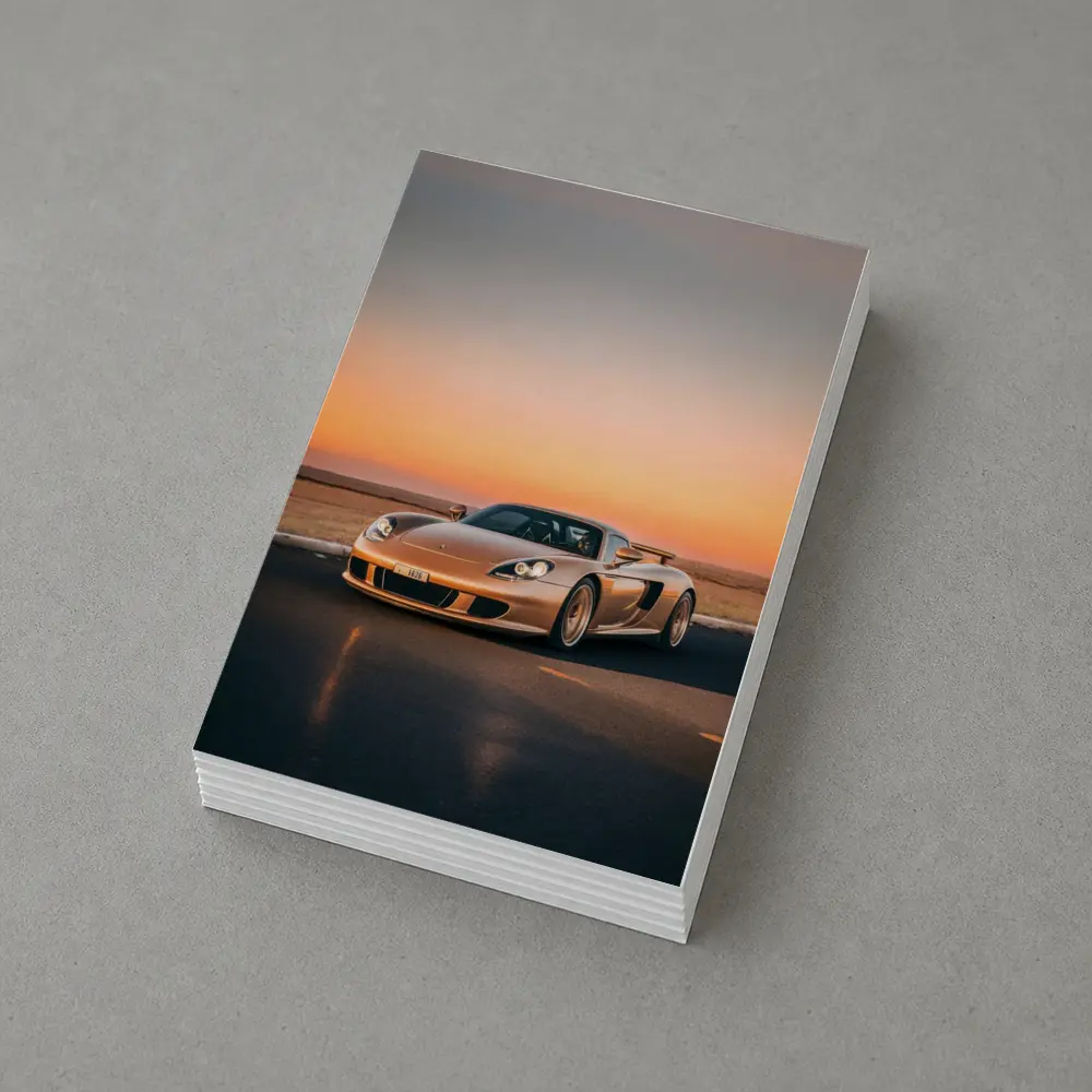 Porsche Carrera GT Golden Sunset Road – Postcards