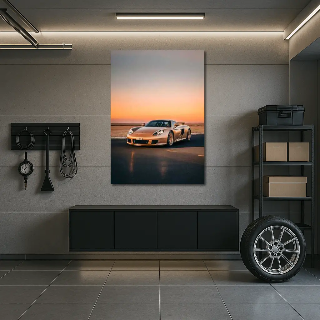 Porsche Carrera GT Golden Sunset Road – Wall Art