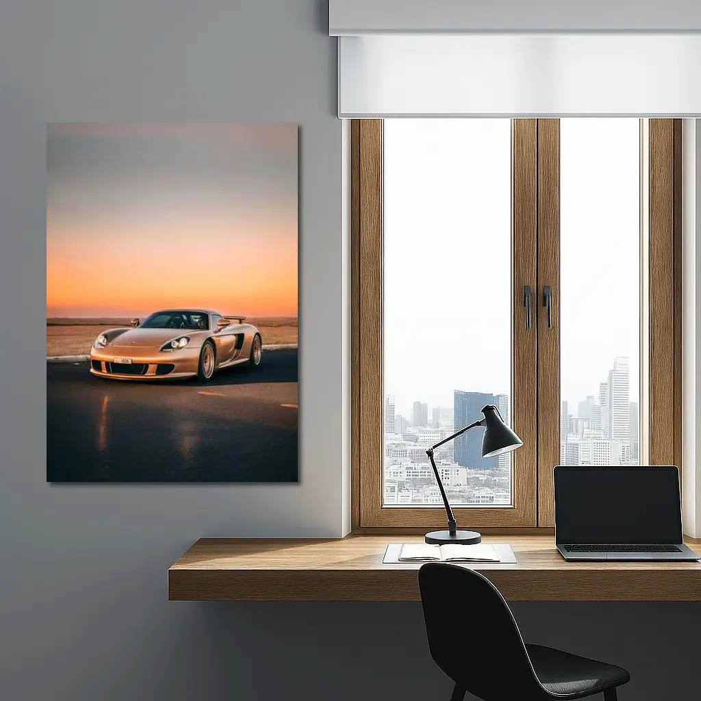 Porsche Carrera GT Golden Sunset Road – Wall Art