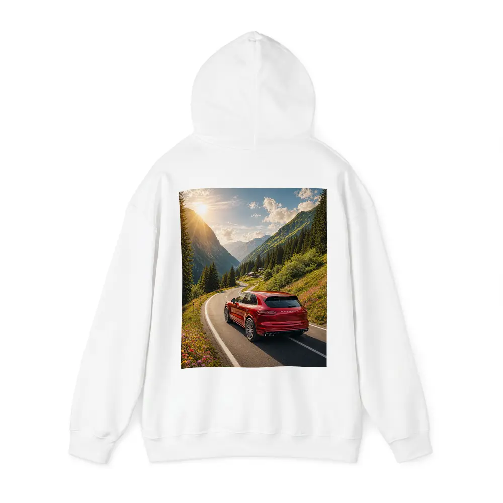 Porsche Cayenne Red Mountain Alpine Road – Hoodies