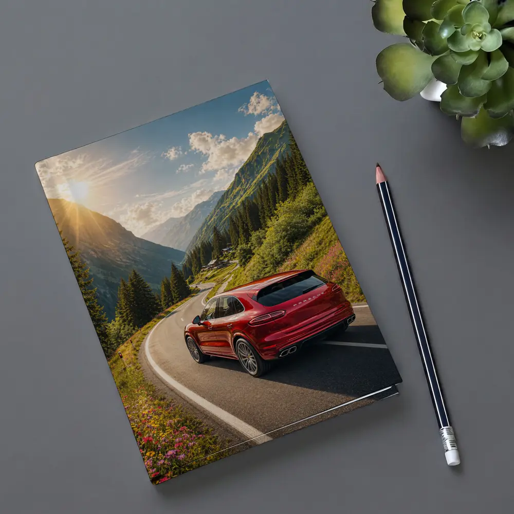 Porsche Cayenne Red Mountain Alpine Road – Notebooks