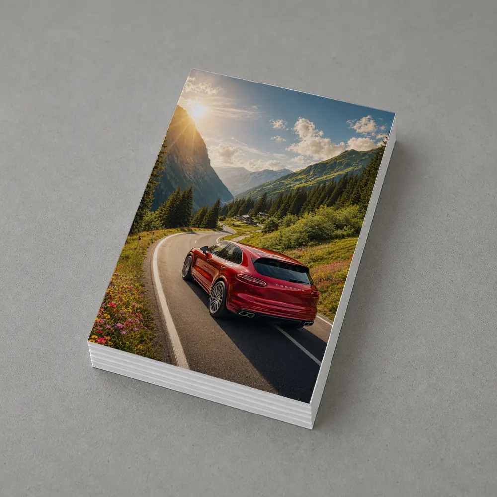 Porsche Cayenne Red Mountain Alpine Road – Postcards