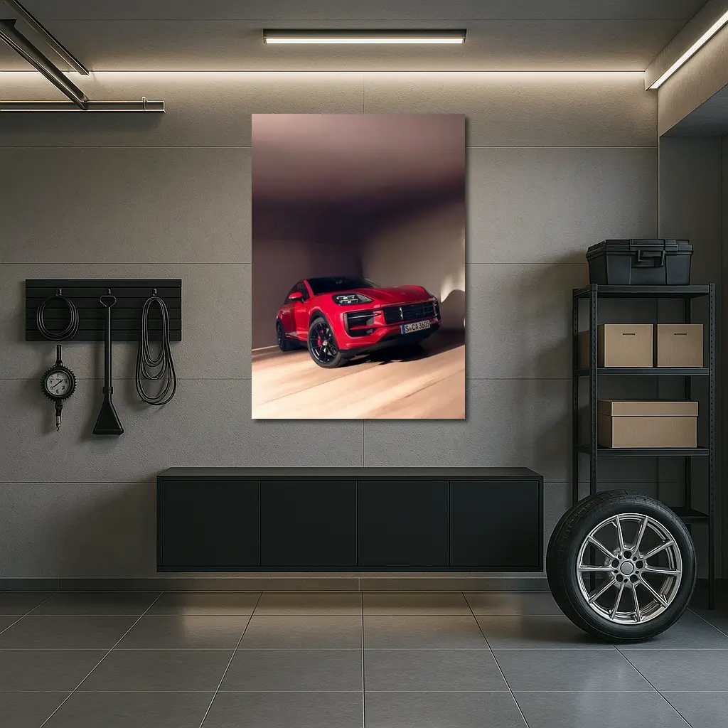 Porsche Macan GTS Red Indoor Garage – Wall Art