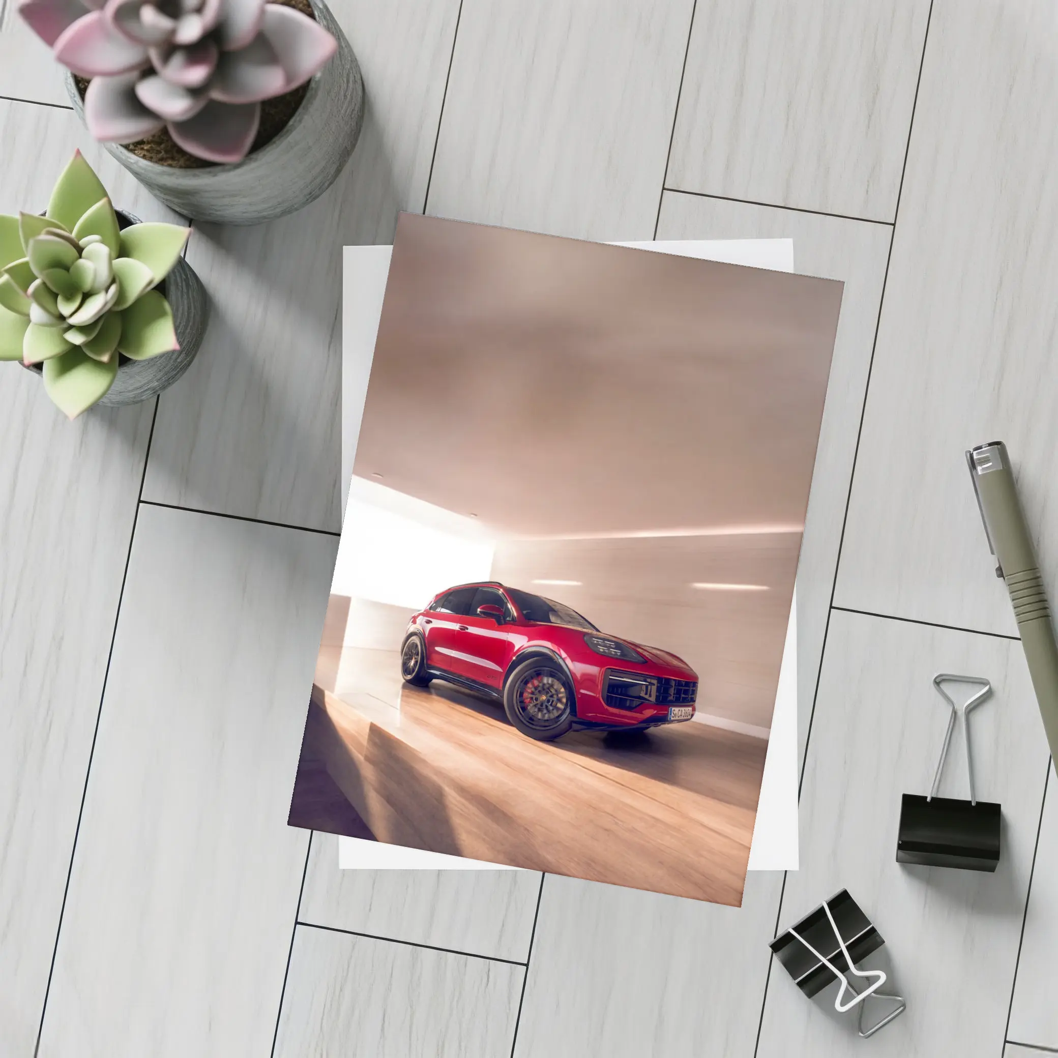 Porsche Cayenne GTS Red Indoor Garage – Postcards