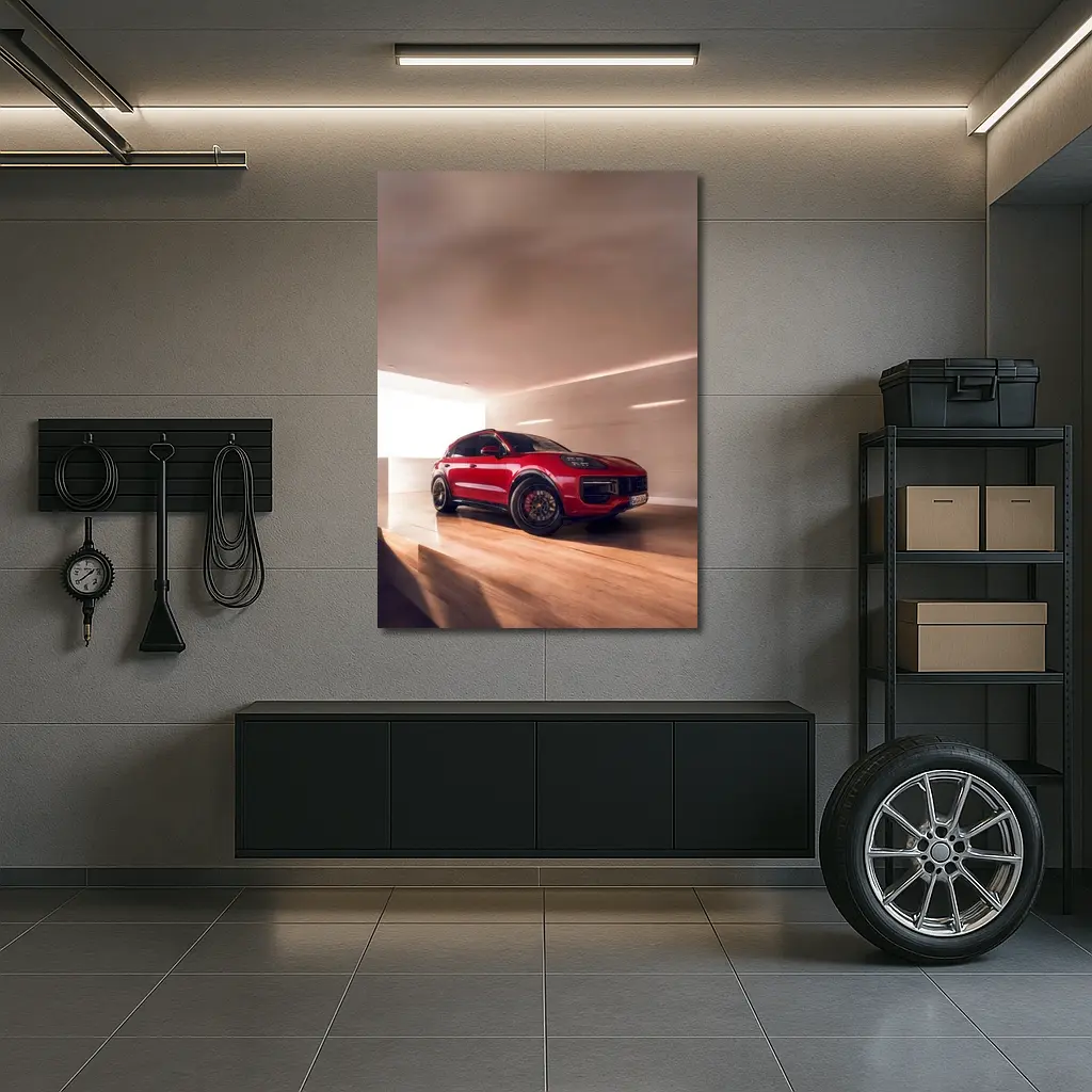 Porsche Cayenne GTS Red Indoor Garage – Wall Art