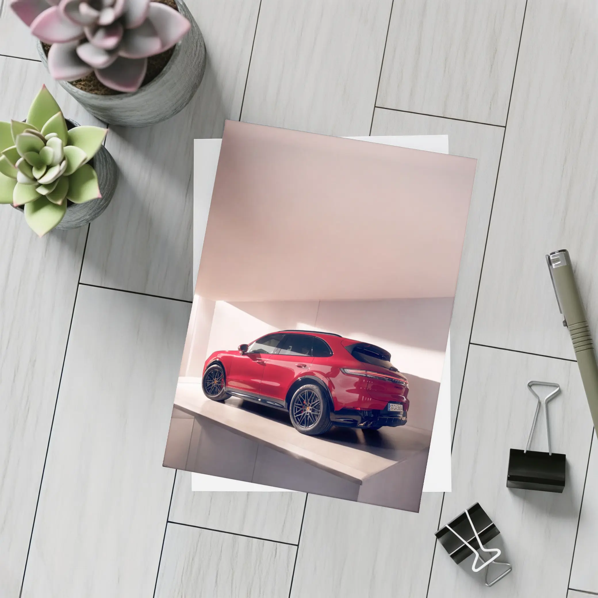 Porsche Cayenne GTS Red Indoor Garage – Postcards