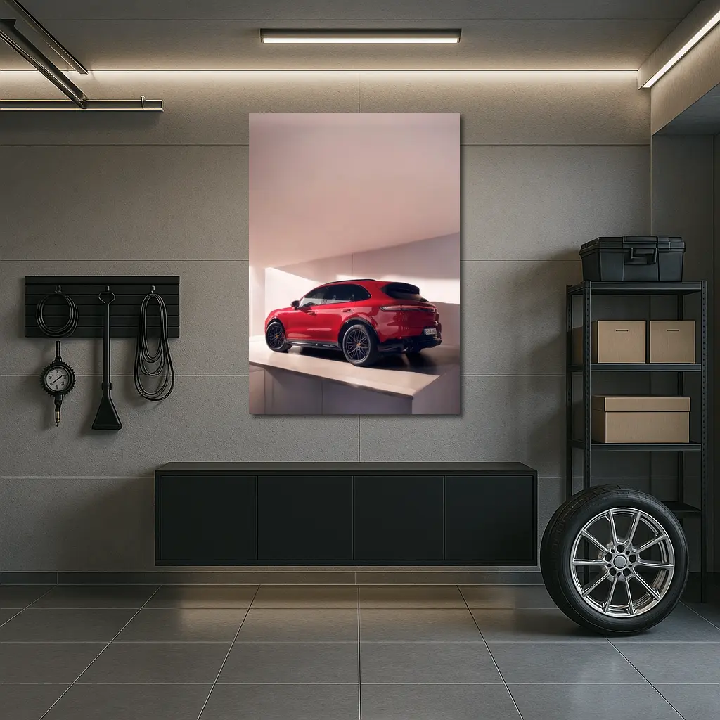 Porsche Cayenne GTS Red Indoor Garage – Wall Art