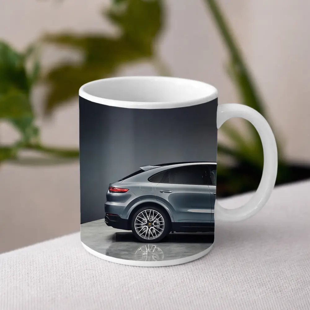 Porsche Cayenne Coupe Gray Studio Shot – Mugs