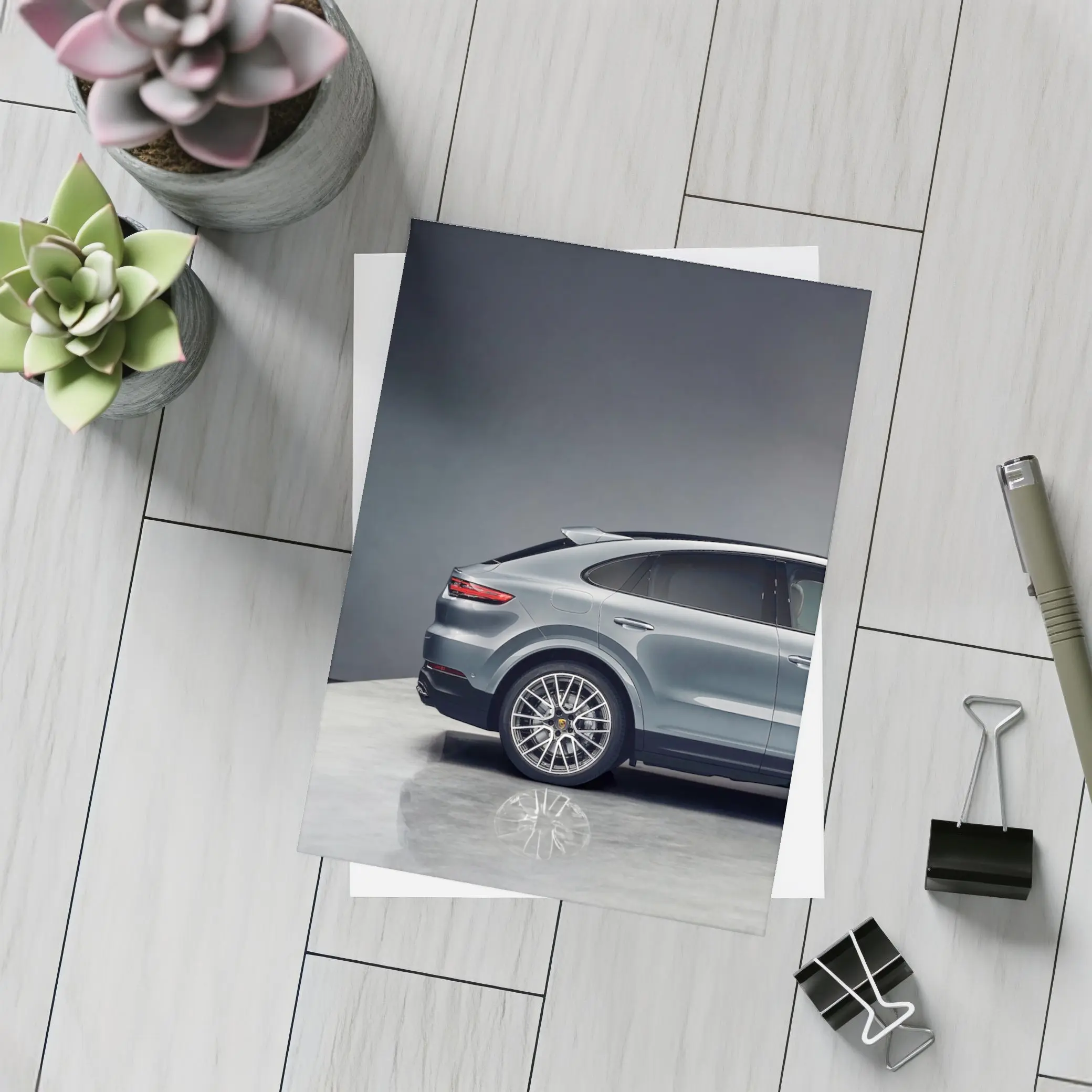 Porsche Cayenne Coupe Gray Studio Shot – Postcards