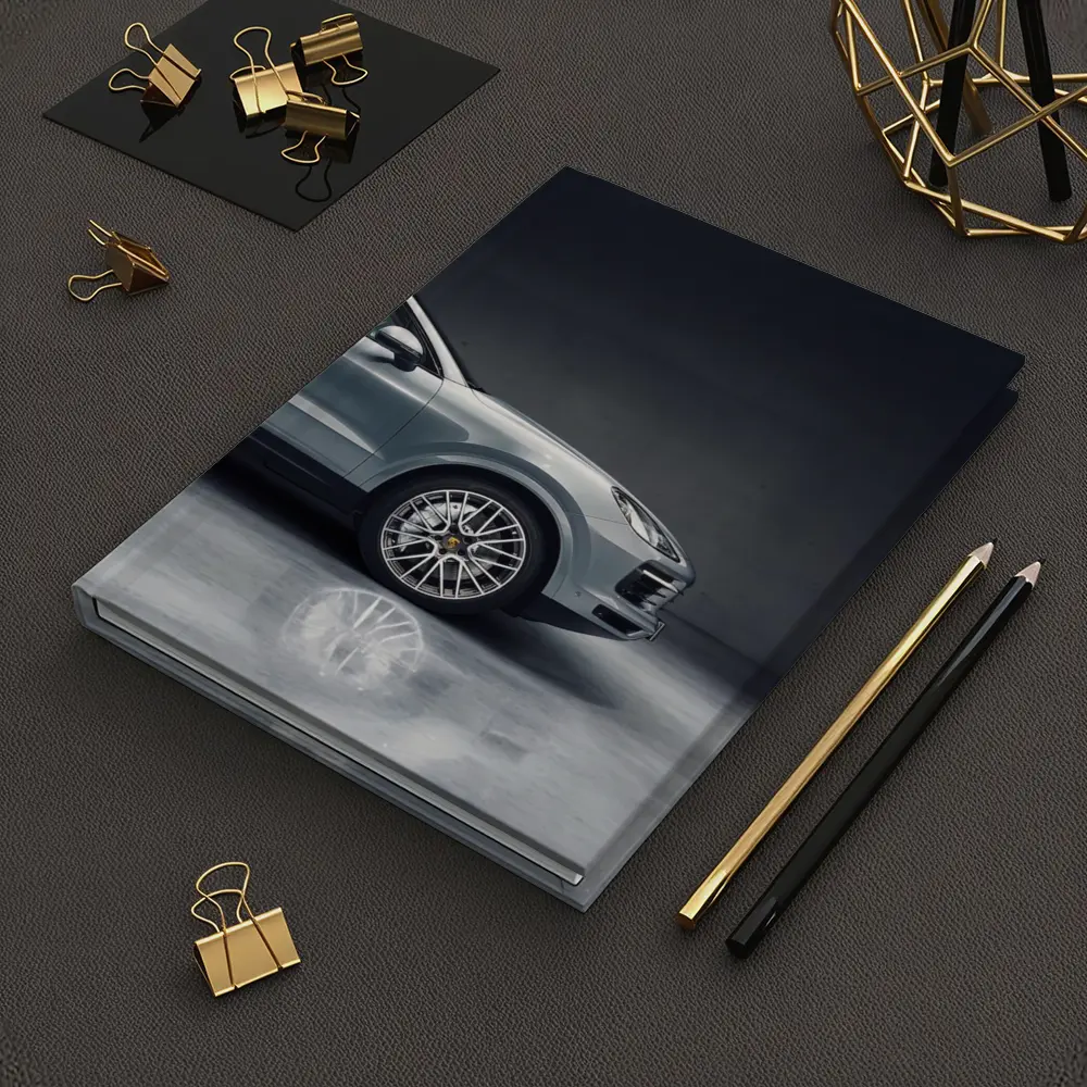 Porsche Cayenne Silver Studio Dark Background – Notebooks