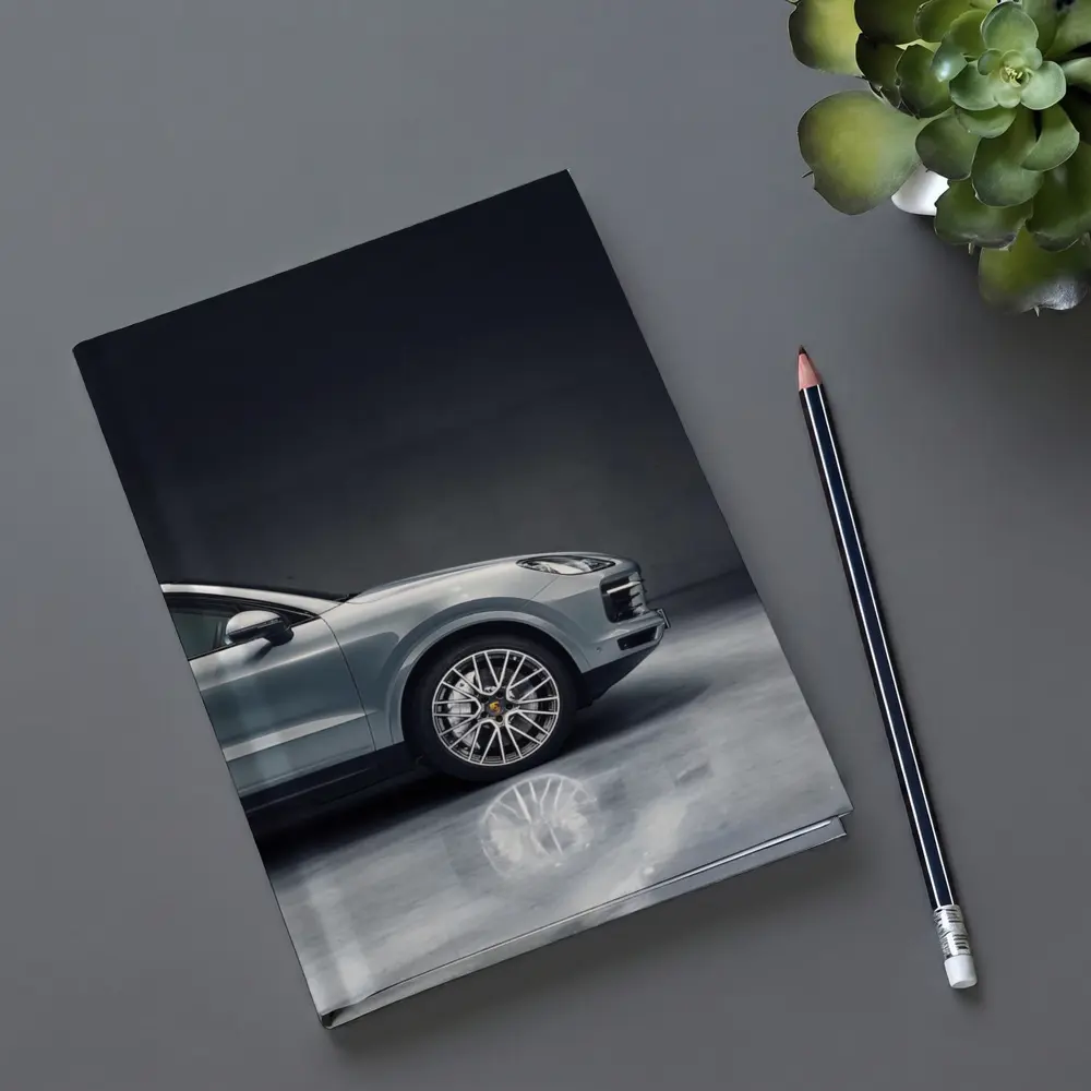 Porsche Cayenne Silver Studio Dark Background – Notebooks