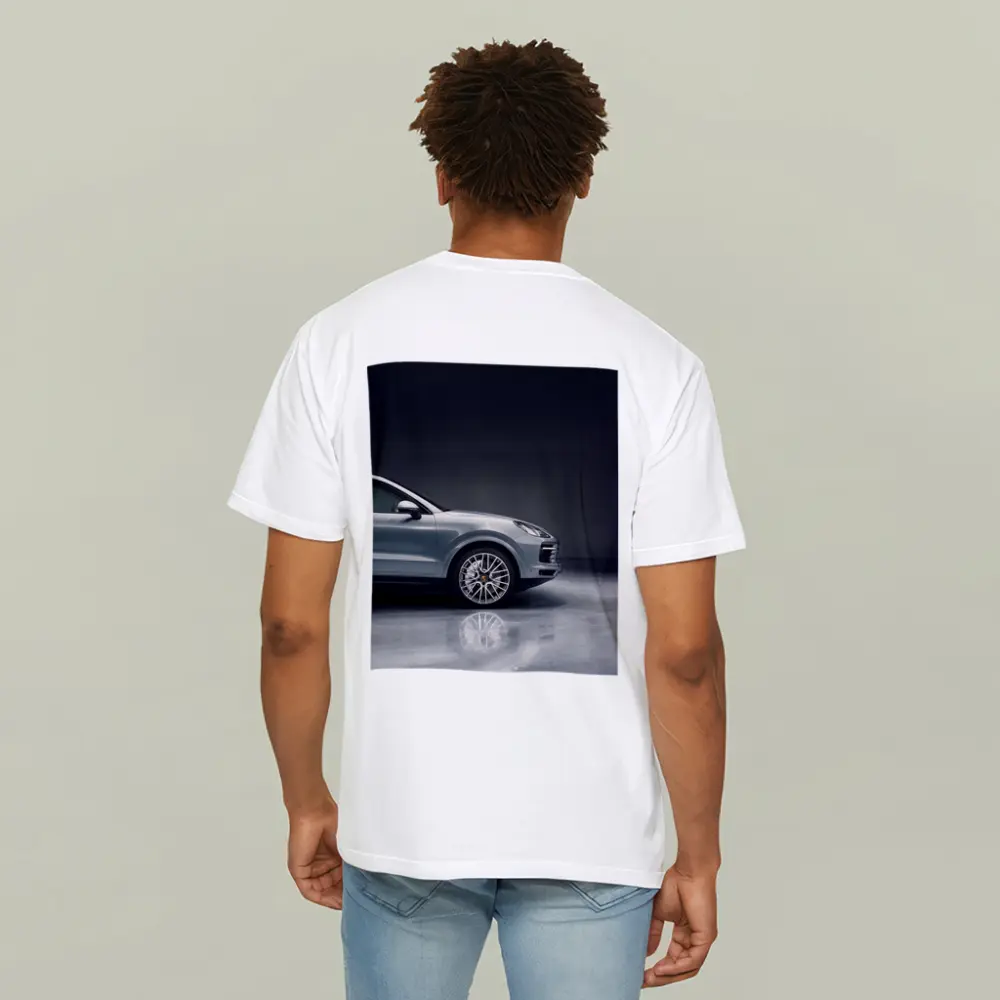 Porsche Cayenne Silver Studio Dark Background – T-Shirts