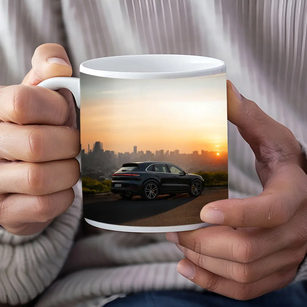 Porsche Cayenne City Skyline Sunset View – Mugs