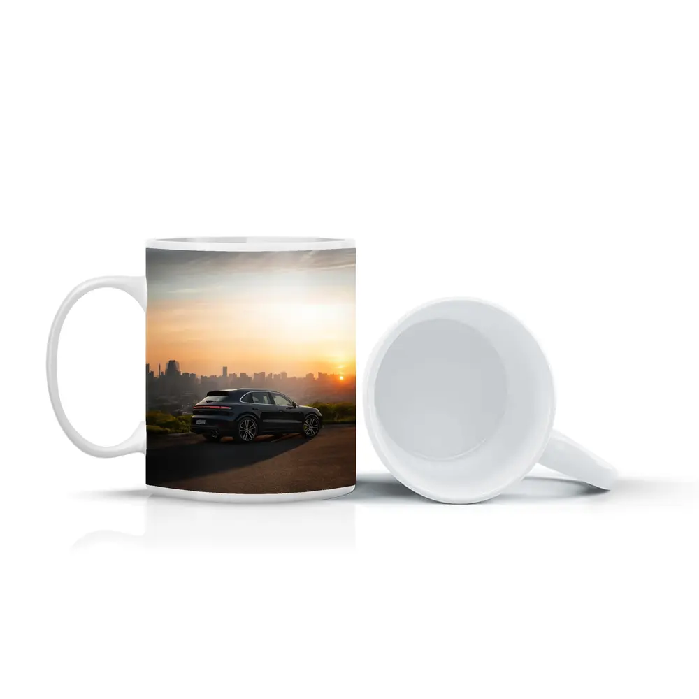 Porsche Cayenne City Skyline Sunset View – Mugs