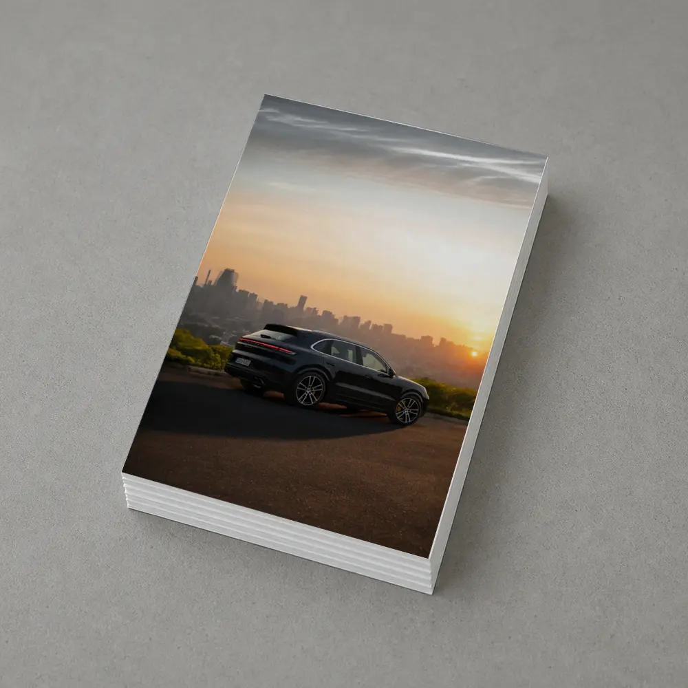 Porsche Cayenne City Skyline Sunset View – Postcards