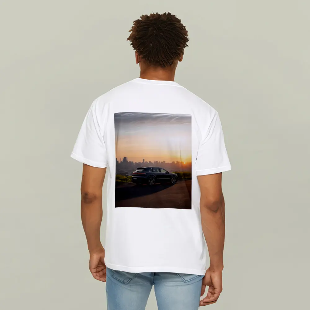 Porsche Cayenne City Skyline Sunset View – T-Shirts