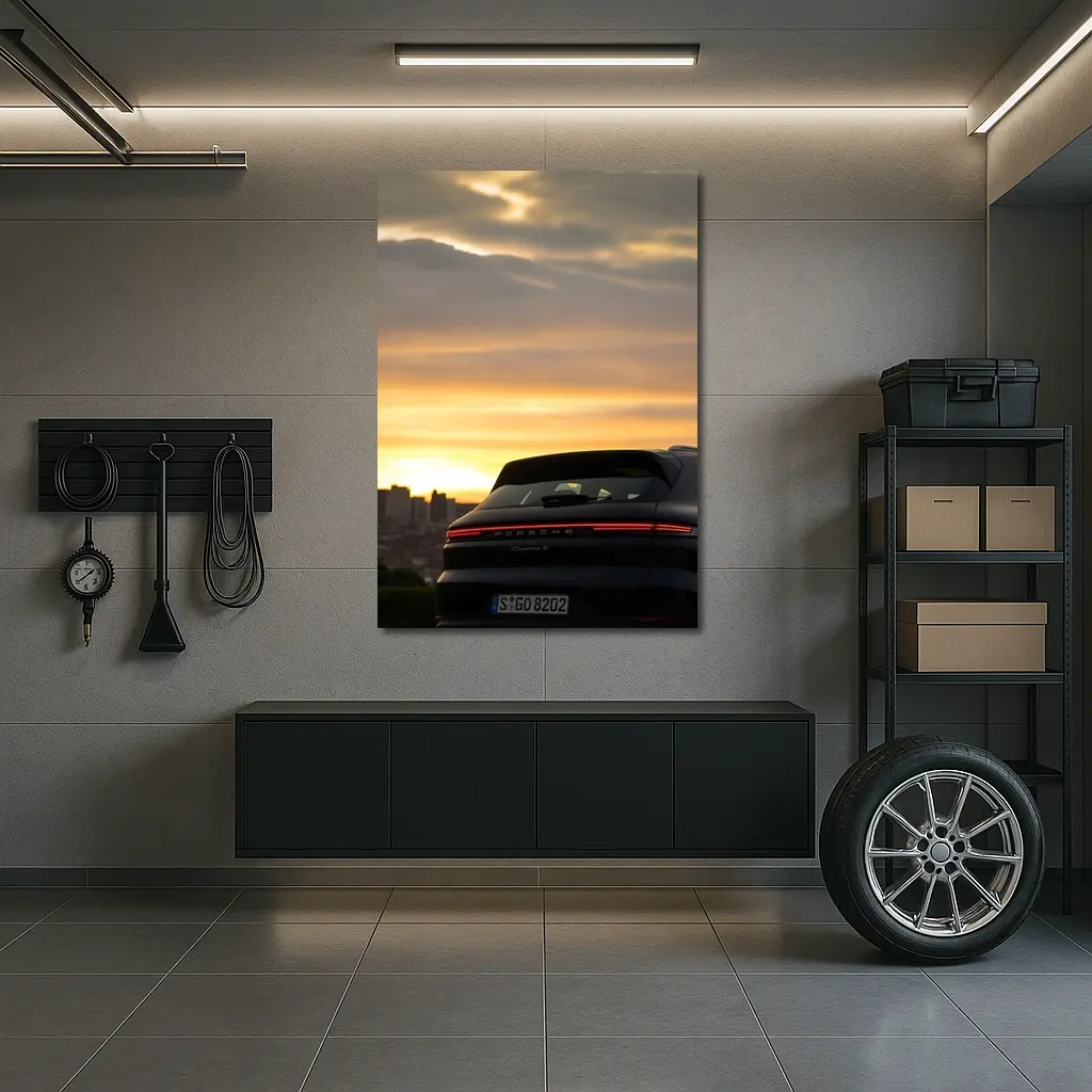 Porsche Cayenne S City Sunset Sky – Wall Art