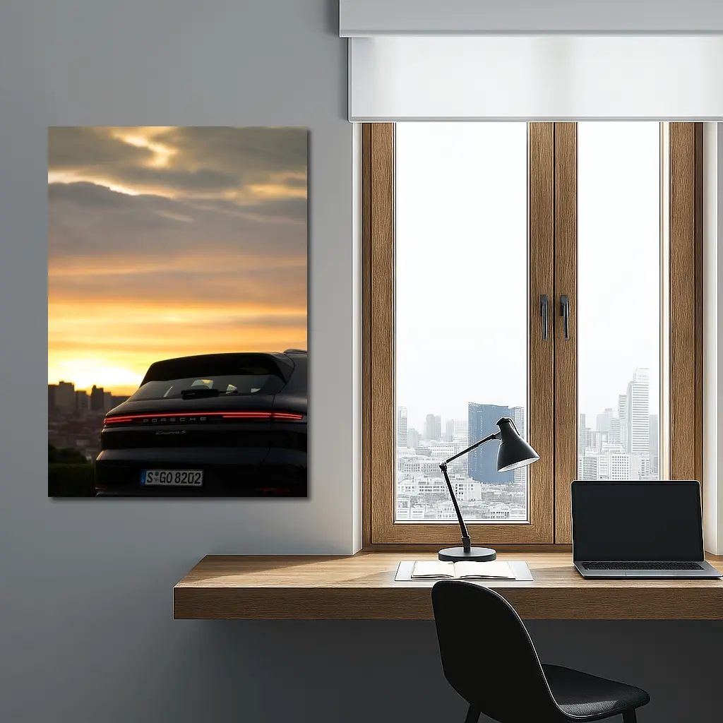 Porsche Cayenne S City Sunset Sky – Wall Art
