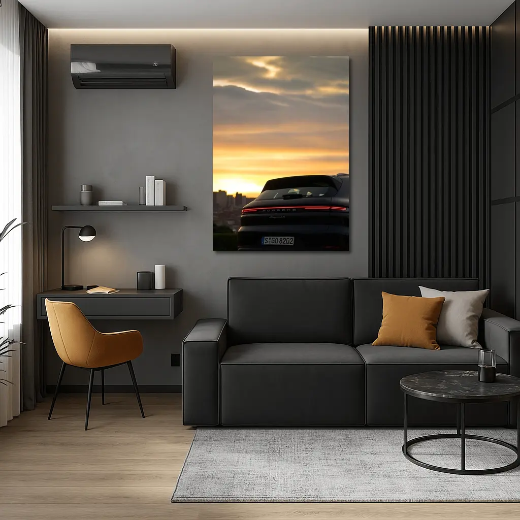 Porsche Cayenne S City Sunset Sky – Wall Art