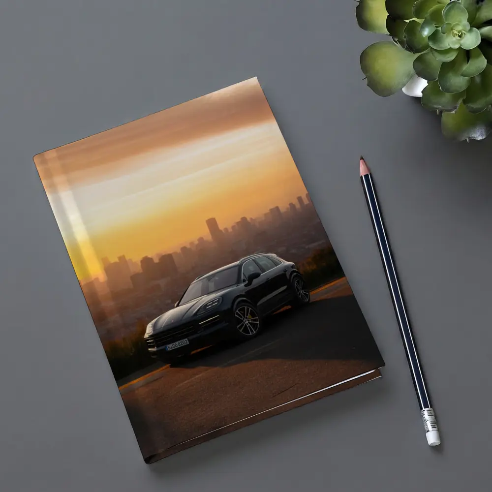 Porsche Cayenne Black City Sunset Skyline – Notebooks