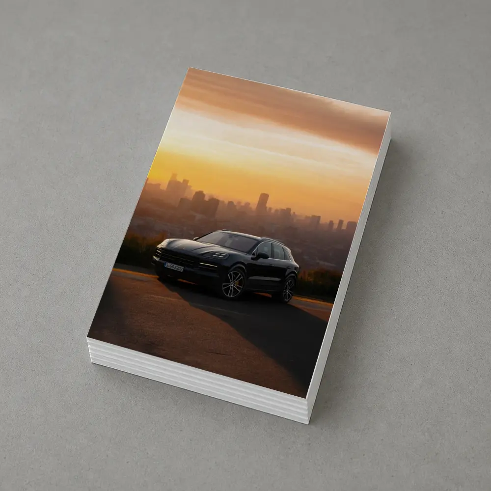 Porsche Cayenne Black City Sunset Skyline – Postcards
