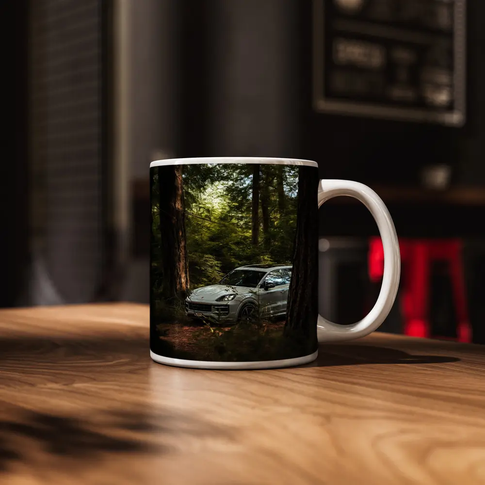 Porsche Cayenne S Silver Forest Trees – Mugs