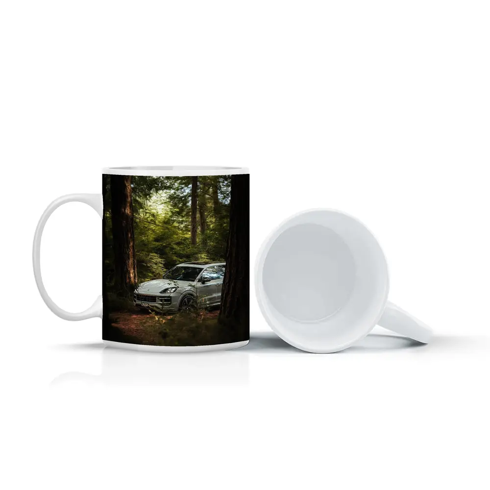 Porsche Cayenne S Silver Forest Trees – Mugs