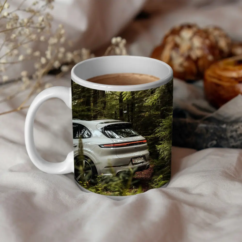 Porsche Cayenne Coupe Silver Forest Setting – Mugs