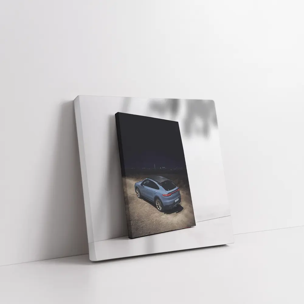 Porsche Cayenne Blue Night City Lights – Wall Art