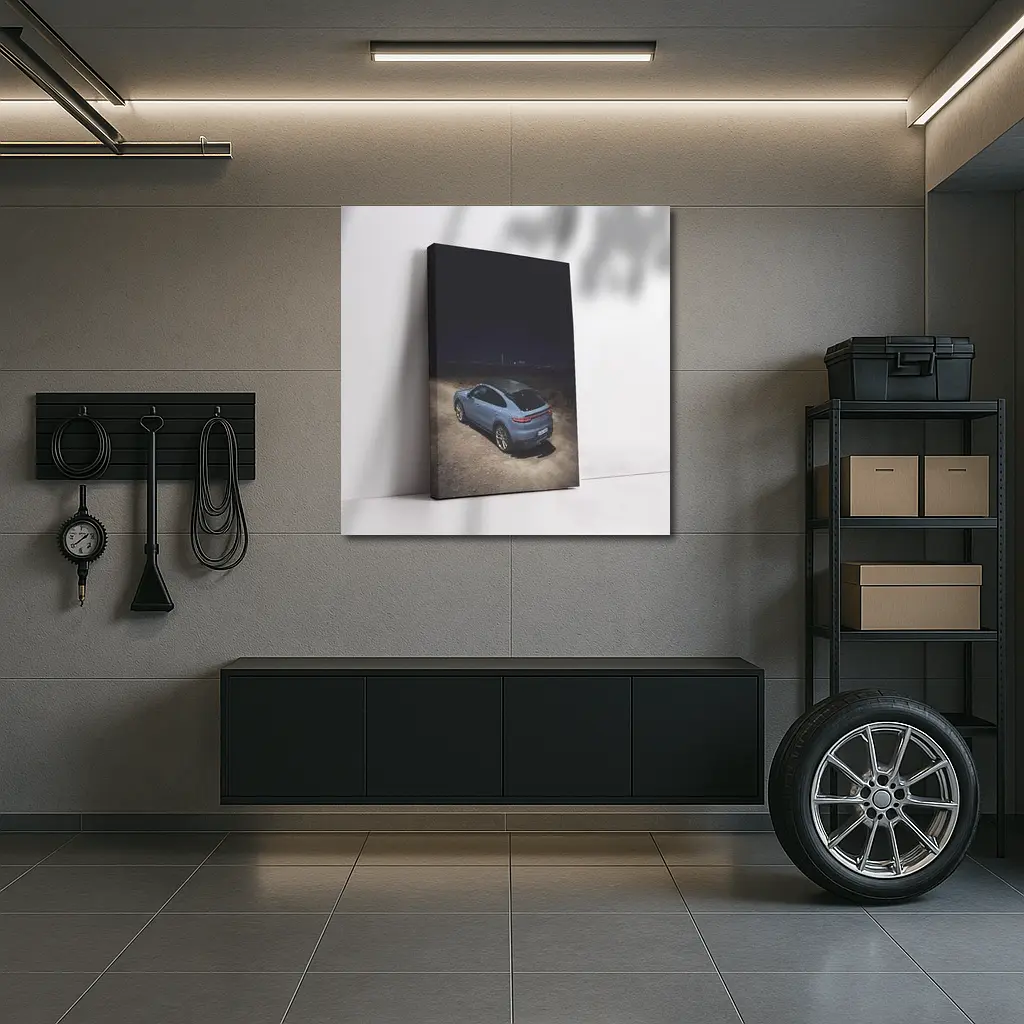 Porsche Cayenne Blue Night City Lights – Wall Art