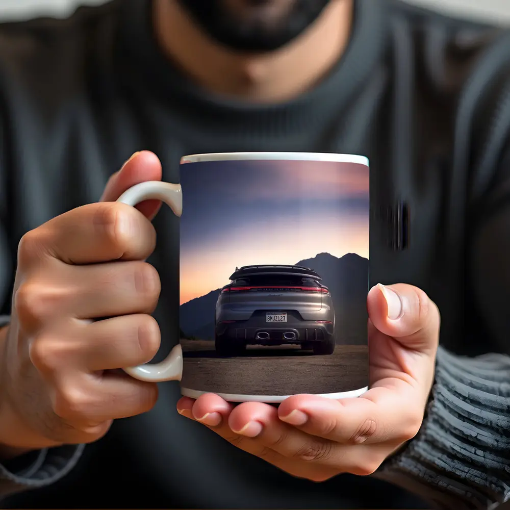 Porsche Cayenne Turbo GT Mountain Sunset Rear – Mugs