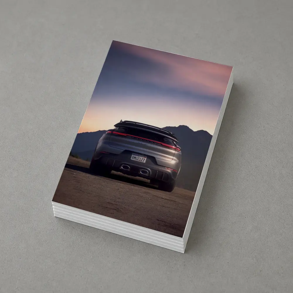 Porsche Cayenne Turbo GT Mountain Sunset Rear – Postcards
