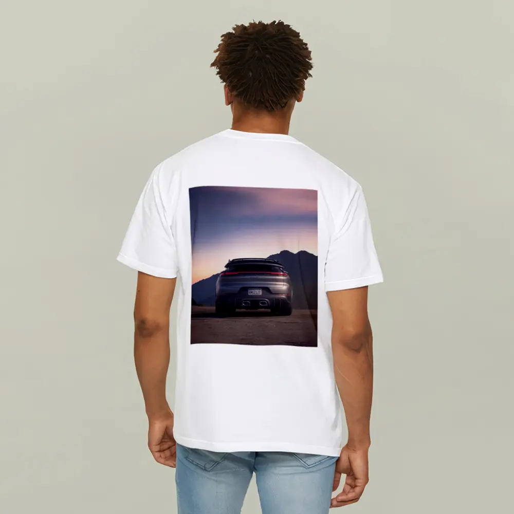 Porsche Cayenne Turbo GT Mountain Sunset Rear – T-Shirts