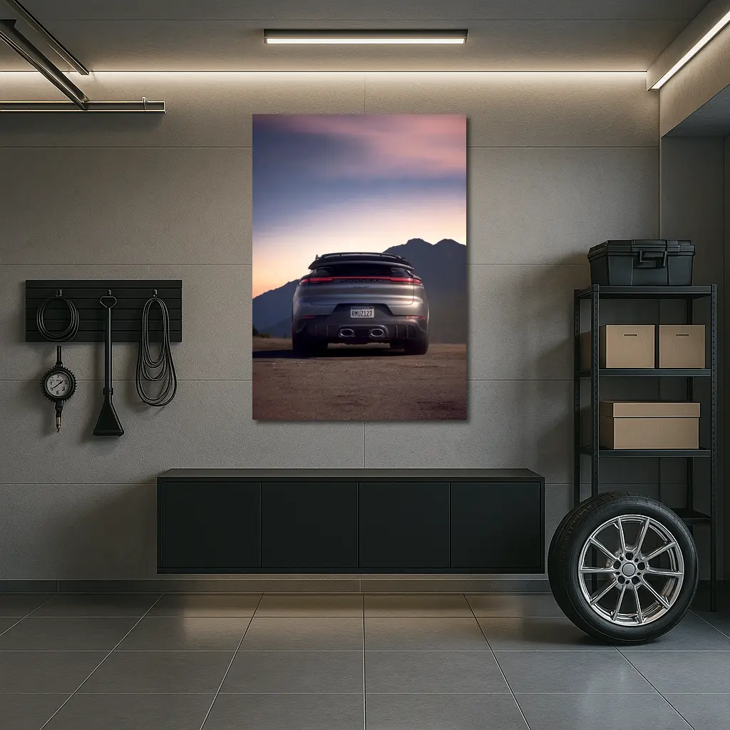 Porsche Cayenne Turbo GT Mountain Sunset Rear – Wall Art