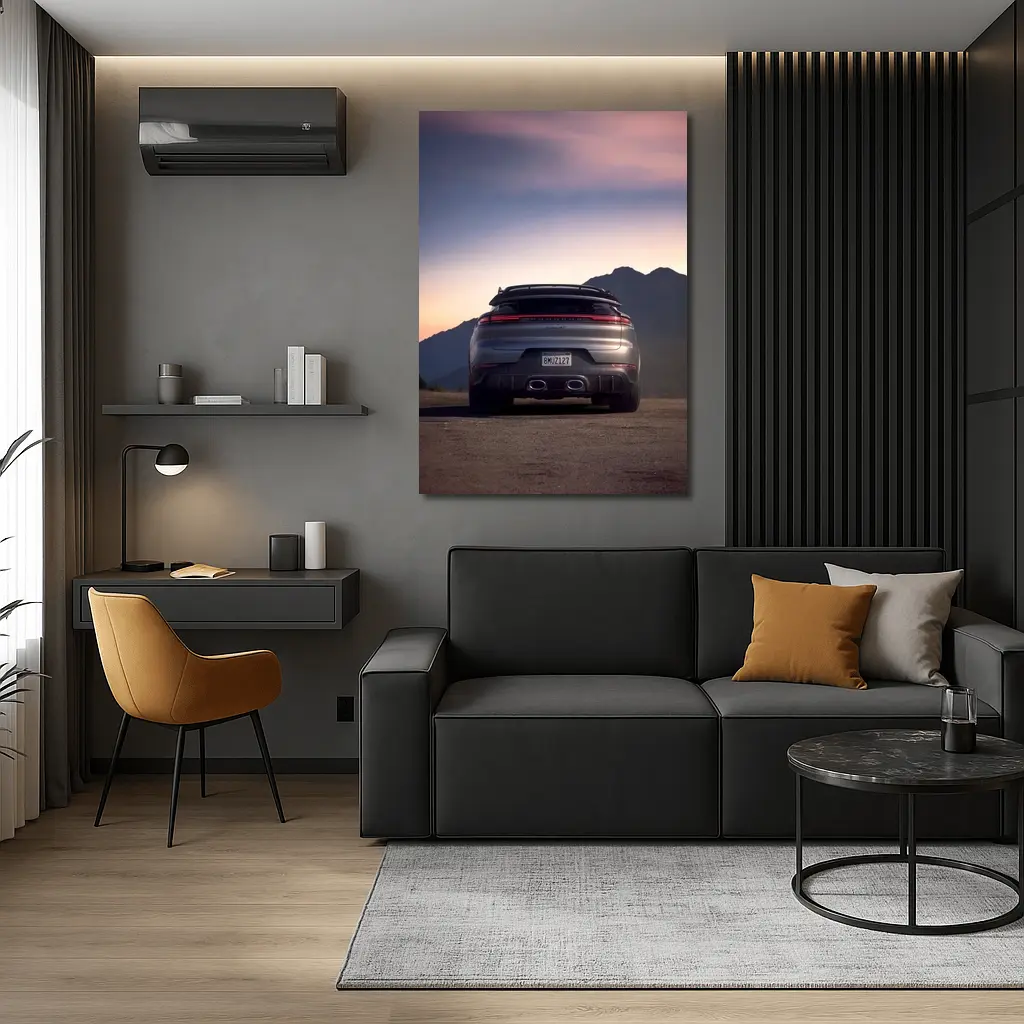 Porsche Cayenne Turbo GT Mountain Sunset Rear – Wall Art